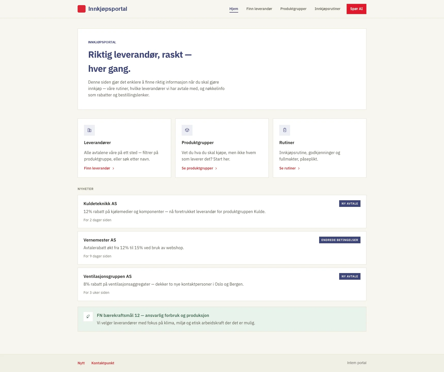 Purchasing portal prototype for a ventilation contractor